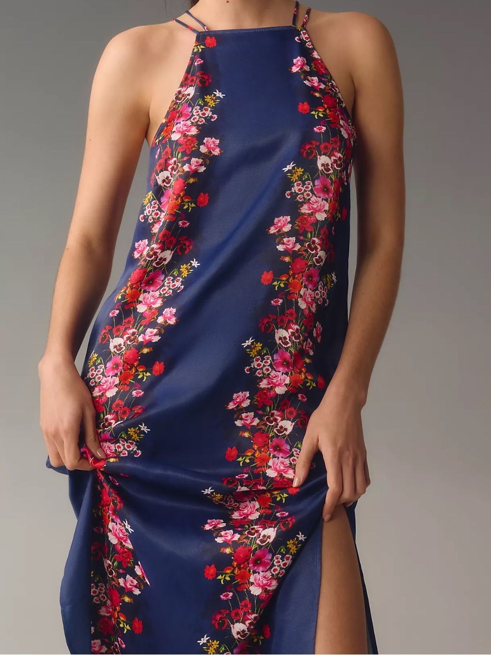 NWT By Anthropologie Double-Strap Halter Column Midi Dress